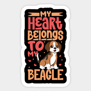My heart belongs to my Beagle Sticker